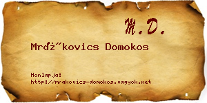 Mrákovics Domokos névjegykártya