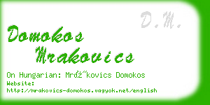 domokos mrakovics business card